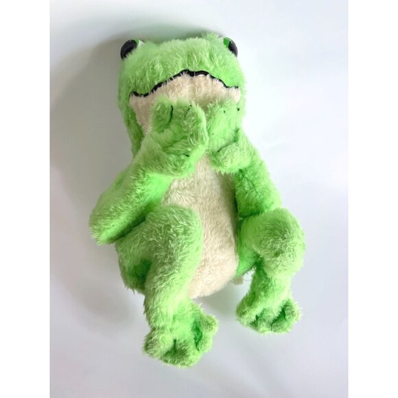 Vintage tween stuff Rushton Plush Green Frog Toy (scuffed eyes, disheveled fur) - Picture 4 of 14